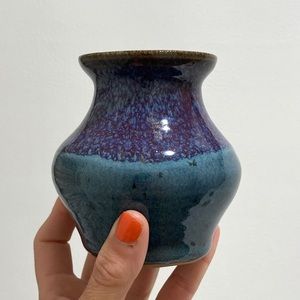 LAST CHANCE 😍 Handmade Studio Pottery Purple Blue Ceramic Plant Pot